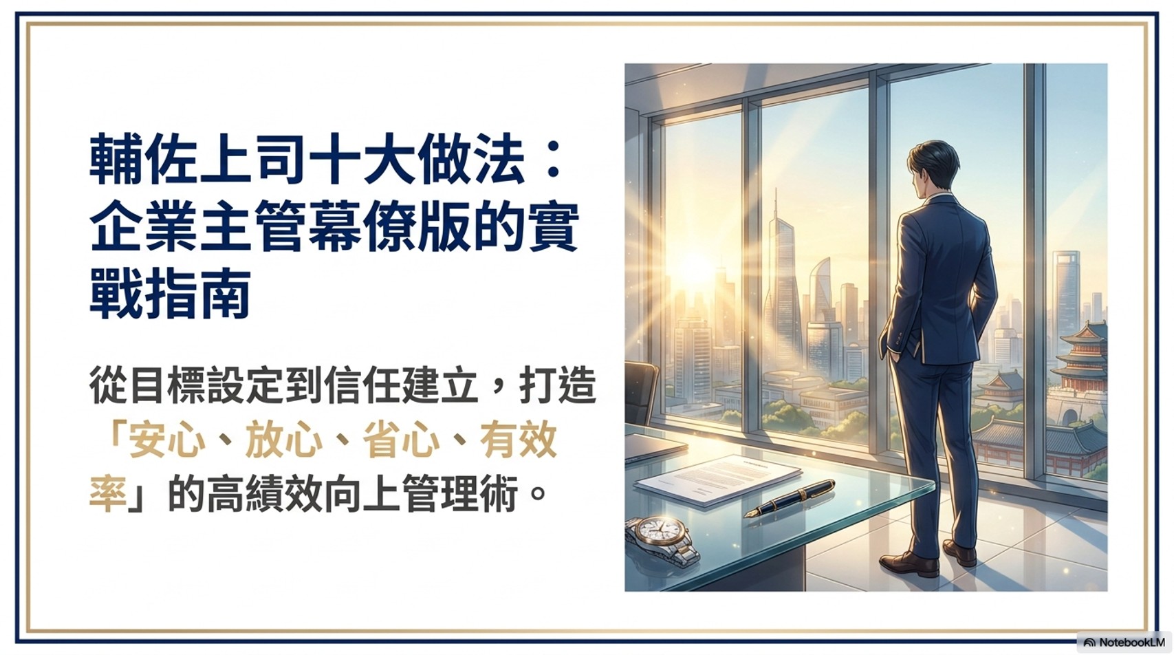 新任主管SOP-輔佐主管贏得信任十大做法