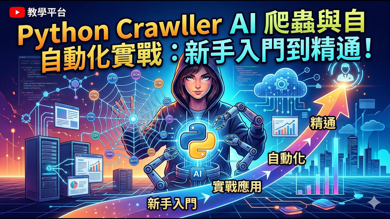 Python Crawler AI爬蟲與自動化實戰：新手入門到精通！