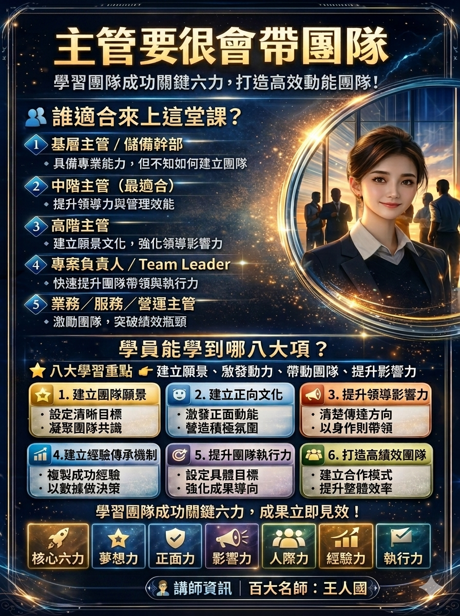 【團隊建立】團隊成功關鍵六力-主管要很會帶團隊_1