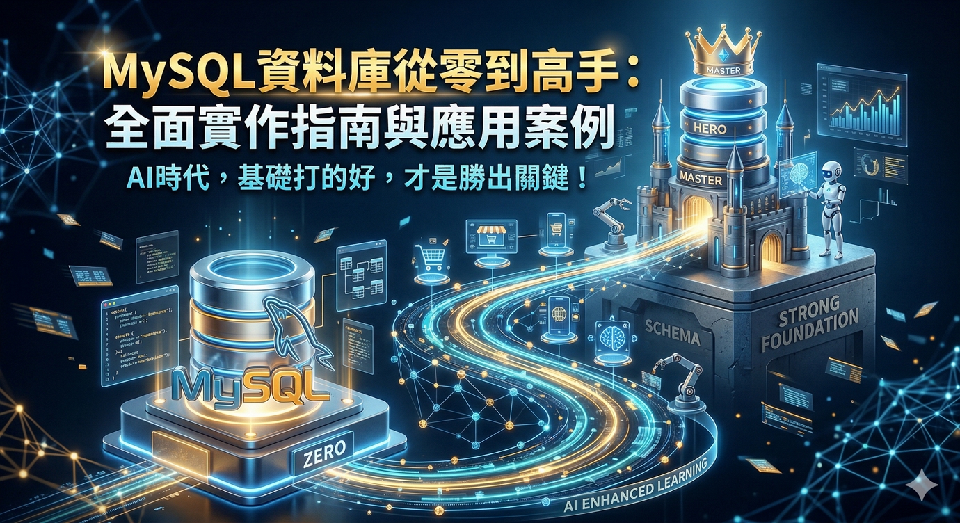 AI資料分析資料科學家必學！MySQL資料庫從零到高手：全面實作指南與應用案例