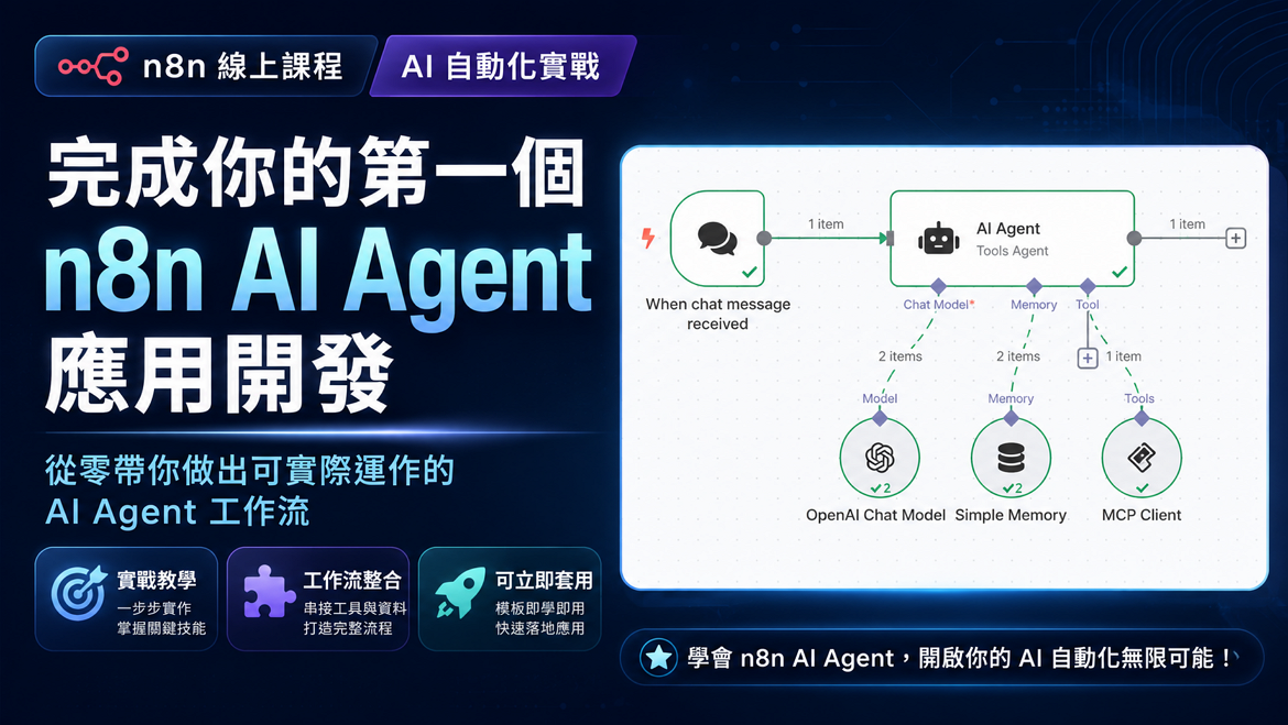 從零打造企業級AI自動化：n8n+AI Agent實戰全攻略，成為無可取代的人才_5