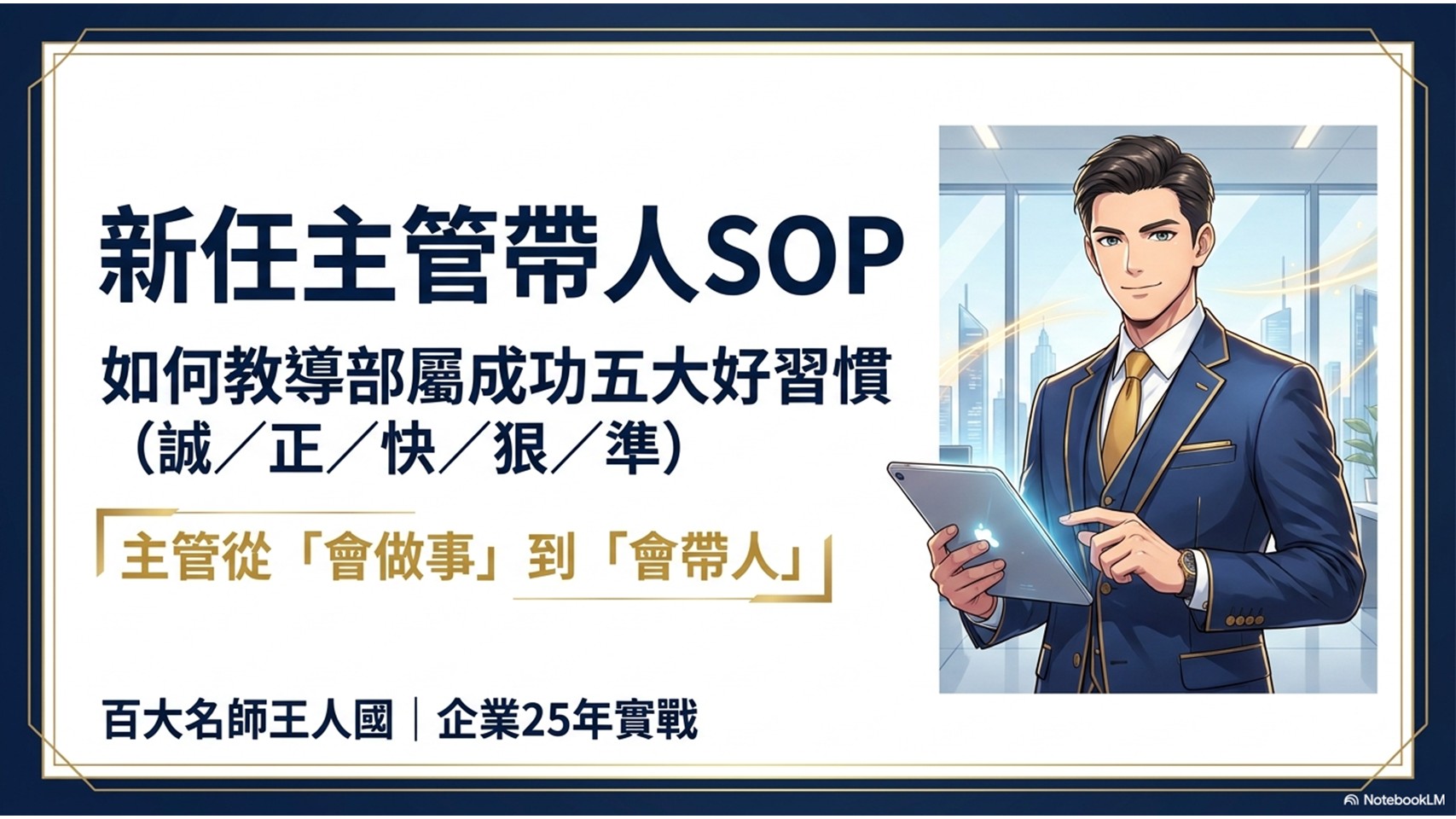 新任主管SOP-如何教導部屬成功五大好習慣