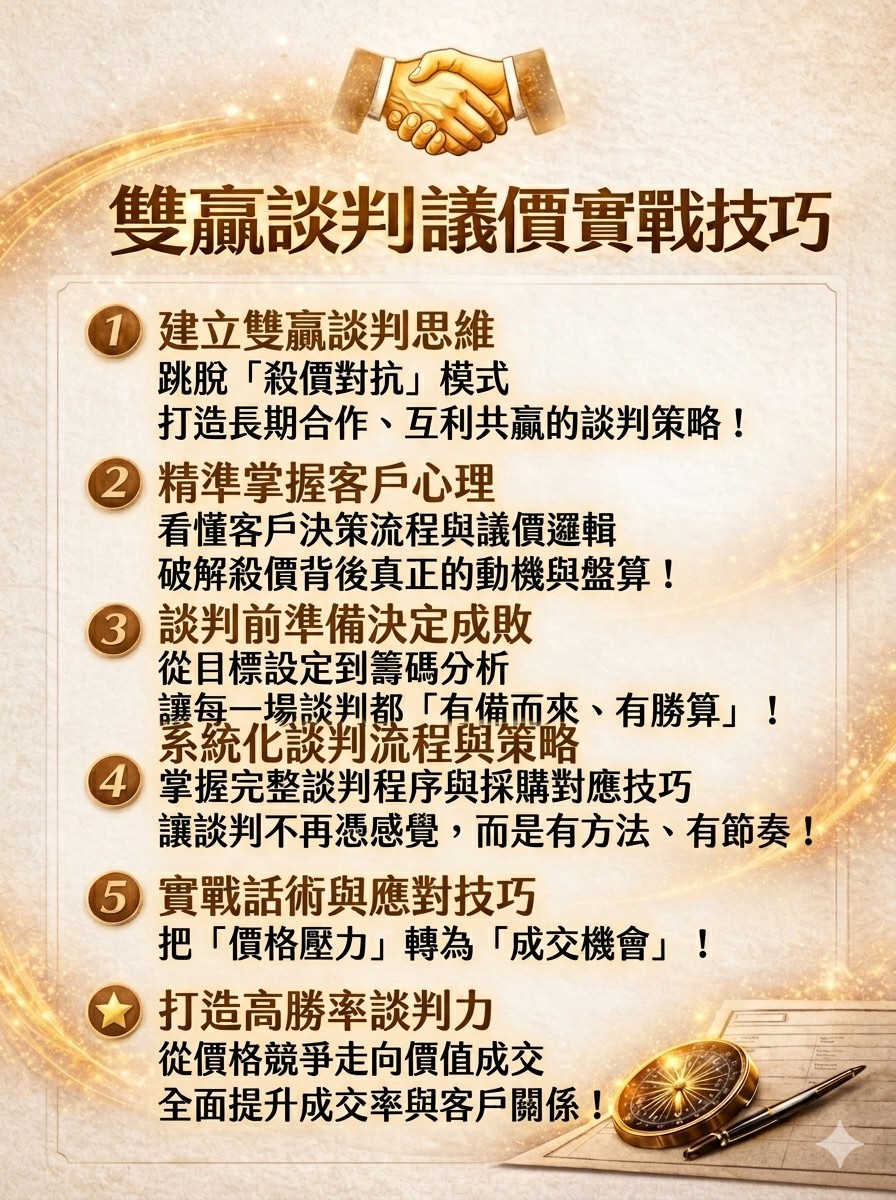 【百戰百勝】雙贏談判議價實戰技巧_1